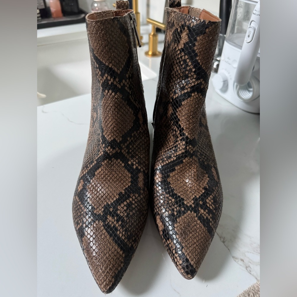Franco Sarto  Snake Print Ankle Boots Western 10M